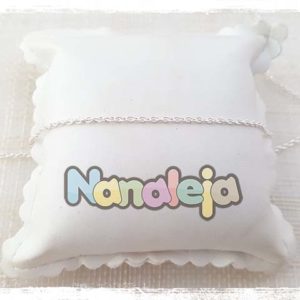Cadena de latón con baño de plata brillo eslabón ovalado de 3X2mm (precio por trozo de 10cm, mínimo 20cm)