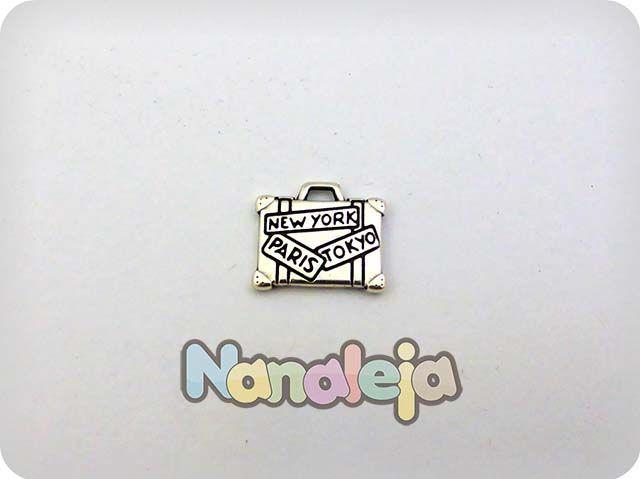 Charm maleta viajera zamak 14X16mm