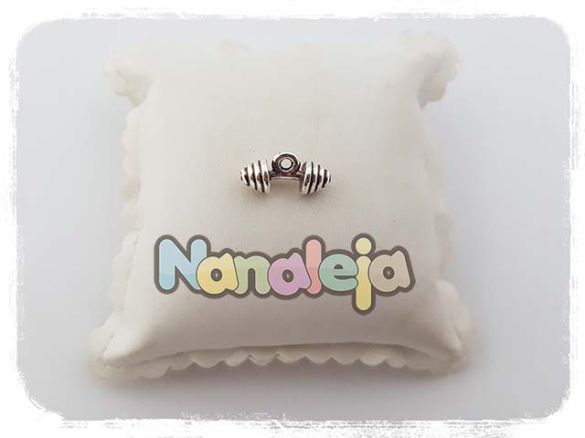 Charm para pulsera mancuernas zamak 10X20mm