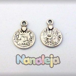 Colgante moneda antigua Rey zamak 26X18mm