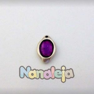 Colgante ovalado con resina morado de zamak 23X14mm