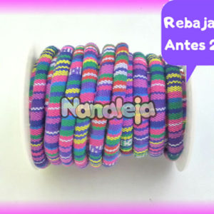 Cordón étnico redondo tonos fucsias multi (precio por metro)