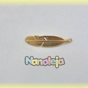 Entrepieza pluma dos conectores zamak dorado 35X11mm