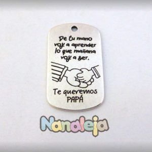 Grabado laser en placa estilo militar 49X29mm de zamak (Editada con dibujo)
