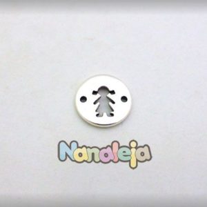 Medalla niña para pulsera zamak 20mm