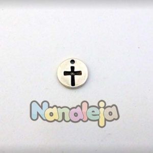 Medallita cruz de zamak 14mm