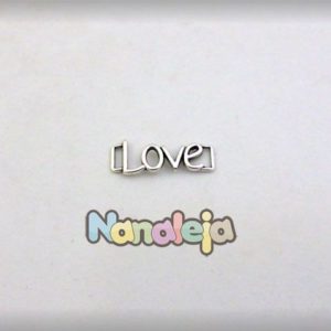 Mensaje Love dos conectores pase 6mm zamak 28X9mm