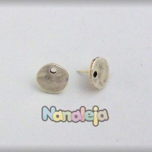 Base pendientes moneda irregular zamak (14mm) El par