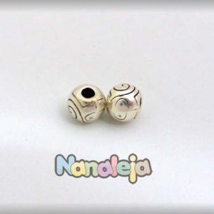 Bola 9mm espiral zamak plata vieja interior 3,2mm