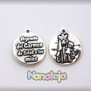 Colgante medalla Virgen del Carmen zamak (24X21mm)