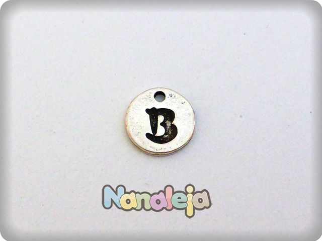 Colgante letra B moneda zamak 14mm