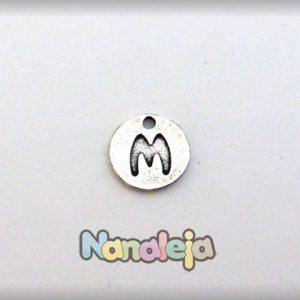 Colgante letra M moneda zamak 14mm