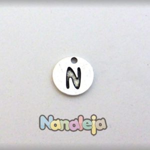 Colgante letra N moneda zamak 14mm