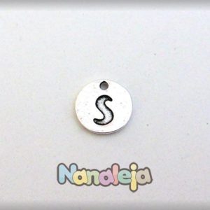Colgante letra S moneda zamak 14mm