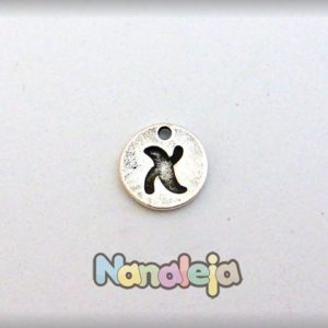 Colgante letra X moneda zamak 14mm