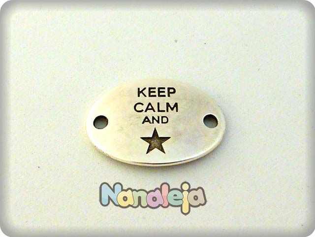 Placa frase Keep calm estrella zamak (29X20mm)