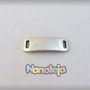 Placa lisa pase 6mm de pulsera para grabar zamak 4X12mm