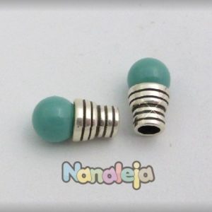 Terminal bombilla turquesa zamak (Int. 6mm)